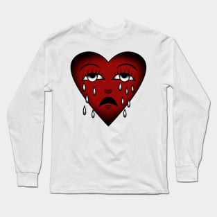 Traditional Crying Heart Long Sleeve T-Shirt